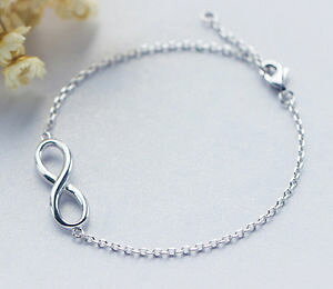 yzuXbg@ANZT?@X^[OVo[mbguXbg925 sterling silver plain infinity knot bracelet friendship a2474