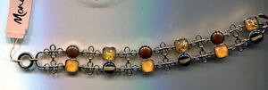 �y���������z�u���X���b�g�@�A�N�Z�T��?�@�j���[listingmonet carmel stone bracelet nwt listingmonet carmel stone bracelet nwt