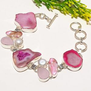 yzuXbg@ANZT?@sNsNqXCuXbgpink geode druzy pink jade gemstone fashion jewelry bracelet sb1714