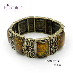 yzuXbg@ANZT?@\tBAre[WS[hg[Xgb`uXbg lia sophia vintage gold tone resin carved stretch bracelet