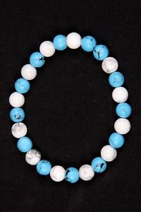 【送料無料】ブレスレット アクセサリ― ビーズゴムブレスレットゴムブレスレット listingturquoise and howlite beads rubber bracelet,round rubber bracelet