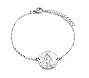 yzuXbg@ANZT?@_X`[`F[uXbgVo[ANGAXTCCbc3321ffine steel chain bracelet silver with charm medal aquarius sign