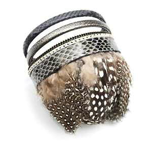 �y���������z�u���X���b�g�@�A�N�Z�T��?�@bc912fb�J�t�Xpaobc912fbcuff bracelet multirow leather scales nails and feathers pao