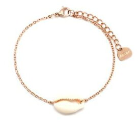 【送料無料】ブレスレット　アクセサリ—　チェーンブレスレットシェルゴールドスチールローズbc3076ffine chain bracelet rose gold steel with shell charm