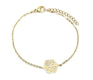 �y���������z�u���X���b�g�@�A�N�Z�T��?�@���L�z�I�W��bc3171f�`�F�[��bc3171ffine chain bracelet with snow flake charm golden steel