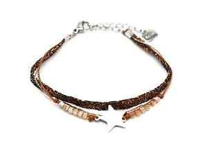 �y���������z�u���X���b�g�@�A�N�Z�T��?�@bc2643fetobc2643fmultirow bracelet pearls and shiny fabric brown with charm eto