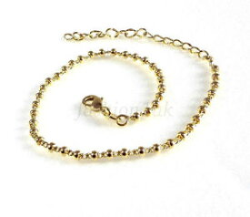 【送料無料】ブレスレット　アクセサリ—　ファッションビーズアジャスタブルブレスレットkゴールドメッキfashion women girl 166 cm bead adjustable bracelet anklet 14k gold plated