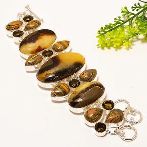 �y���������z�u���X���b�g�@�A�N�Z�T��?�@sapterian stonetiger calsilicasmokey topaz jewelry bracelet 78 nrb1542sapterian stone, tiger calsilica, smokey topaz jewel