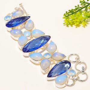 �y���������z�u���X���b�g�@�A�N�Z�T��?�@tanzanite quartzmilky opal gemstone handmade jewelry bracelet78nrb1583tanzanite quartz, milky opal gemstone handmade jewel