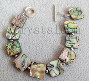 yzuXbg@ANZT?@ArVF14mmXy[XuXbgnatural square abalone shell 14mm space heart bracelet love gift