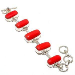 yzuXbg@ANZT?@******coraluXbg78******coral gemstone handmade ethnic silver plated jewelry lovely bracelet 78