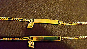 �y���������z�u���X���b�g�@�A�N�Z�T��?�@�S�[���h�A�����J�g�[���u���X���b�g gold tone id bracelet with heart too cute made in the usa