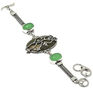 �y���������z�u���X���b�g�@�A�N�Z�T��?�@�q�X�C�u���X���b�gmookaite, green jade gemstone ethnic 925 silver plated jewelry bracelet 78