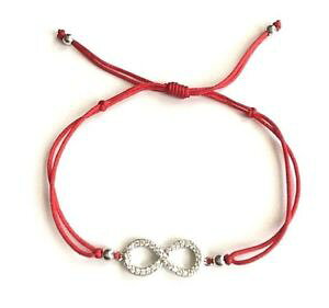 yzuXbg@ANZT?@X^[OVo[uXbguGisterling silver infinity red braceletpulsera rojo infinito buena suerte18mm