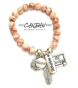 �y���������z�u���X���b�g�@�A�N�Z�T��?�@���u���X���b�g�t�N���E1 teacher gifts bracelet with owl wisdom inspire angel feather keepsake charms