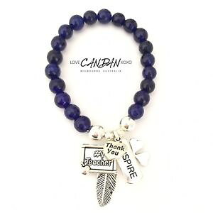 �y���������z�u���X���b�g�@�A�N�Z�T��?�@���u���X���b�g�N���[�o�[1 teacher gifts charm bracelet clover inspire thank you angel feather charms
