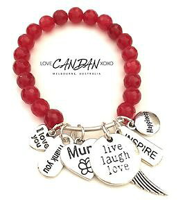�y���������z�u���X���b�g�@�A�N�Z�T��?�@�u���X���b�gi love you mum gift bracelet happiness inspire thank you angel wings charms