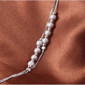 yzuXbg@ANZT?@\bhX^[OVo[_u`F[X^[_Xg{[uXbgsolid 925 sterling silver double chain stardust ball bracelet