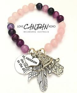 �y���������z�u���X���b�g�@�A�N�Z�T��?�@�u���X���b�g�v���[���gshe believed she could so she did freedom hamsa hand friendship gift bracelet