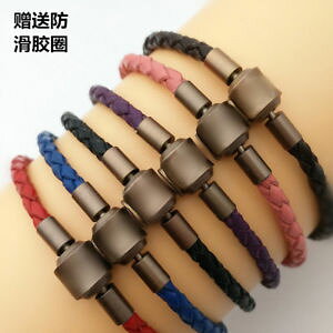 �y���������z�u���X���b�g�@�A�N�Z�T��?�@�R�������Snegro sinttico cuero con latn cierre pulsera 18cm largo