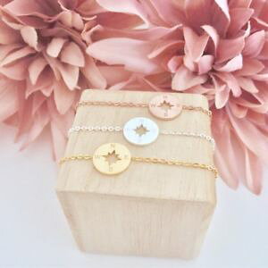 yzuXbg@ANZT?@womensrosegold`F[XeXwomens bracelet bracelets compass round circle gold silver rosegold chain stainless steel