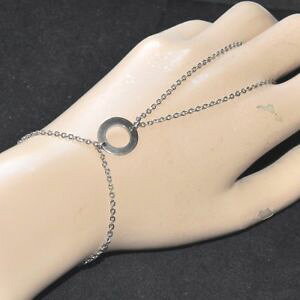 �y���������z�u���X���b�g�@�A�N�Z�T��?�@�`�F�[���m�[�g�X���[�ghand chain bracelet ring steel silver note slate circle jewel