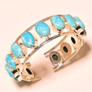 �y���������z�u���X���b�g�@�A�N�Z�T��?�@�n���h���C�h�u���X���b�g�J�t listingoval shape caribbean larimar gemstone handmade bracelet cuff