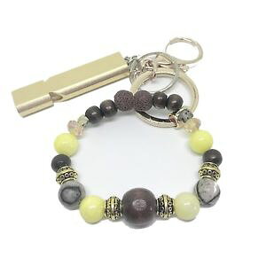 �y���������z�u���X���b�g�@�A�N�Z�T��?�@�L�[�`�F�[���u���X���b�greal gemstones and lava stones keychain safety bracelet women�fs
