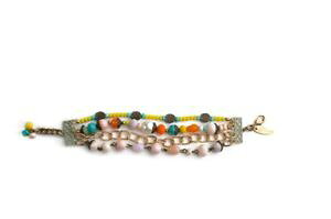 yzuXbg@ANZT?@\tBAuXbgr[YsNS[heB[IWplunder design sofia bracelet beads boho pink gold teal yellow orange nib