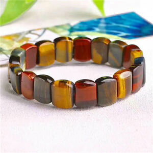 �y���������z�u���X���b�g�@�A�N�Z�T��?�@�u���X���b�gnatural yellow tiger eye stone stretch healing rectangle beads bracelet