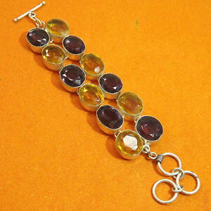 �y���������z�u���X���b�g�@�A�N�Z�T��?�@�A���W�X�g�u���X���b�g�V�g�����u���X���b�g�X�^�[�����O�V���o�[�W���G���[amethyst bracelet, citrine bracelet plated 925 sterling silver jewelry 53 gms