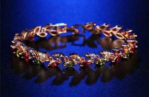 yzuXbg@ANZT?@k[YS[h\bh}`J[I[XgANX^uXbg listing18k rose gold solid multicolor gemstone austrian crystal womens bracelet