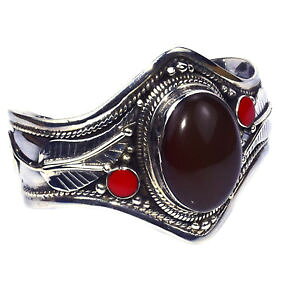 �y���������z�u���X���b�g�@�A�N�Z�T��?�@���b�h�I�j�L�X���b�h�R�[�����J�tred onyx red coral cuff jewelry gold ethnic jewelry