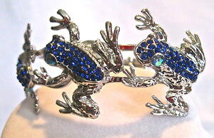 �y���������z�u���X���b�g�@�A�N�Z�T��?�@�J�G���q���W�J�t�u���X���b�gblue amp; silver frog hinged cuff bracelettotally whimsical amp; fun to wear buy