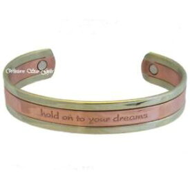 【送料無料】ブレスレット　アクセサリ—　ブレスレットメッセージmagnetic bracelet silver copper message arthritis relief jewelry hold dream