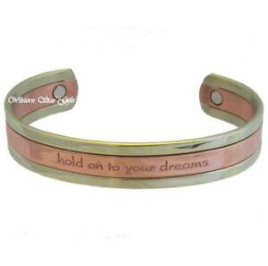 yzuXbg@ANZT?@uXbgbZ[Wmagnetic bracelet silver copper message arthritis relief jewelry hold dream