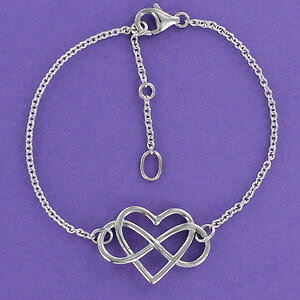 yzuXbg@ANZT?@n[guXbgC`X^[OVo[infinity heart bracelet 7 to 8 inch adjustable sterling silver 925 love