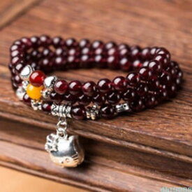 【送料無料】ブレスレット　アクセサリ—　ガーネットビーズブレスレットnatural garnet crystal 108 buddhism bead bracelet