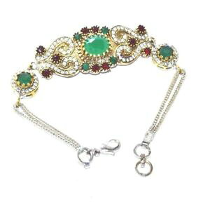 yzuXbg@ANZT?@Vo[Ghr[~[iC[WX^[uXbg listing925 silver amp; brass emerald,ruby kundan meena royal rajasthani bracelet
