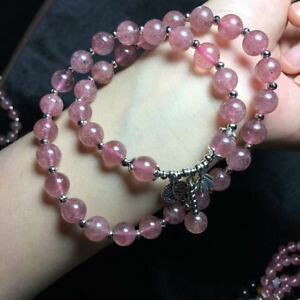 yzuXbg@ANZT?@Xgx[Ehr[YuXbgnatural ice red strawberry quartz crystal round beads bracelet 86mm aaa
