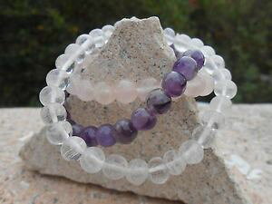 yzuXbg@ANZT?@AWXg[YNH[cNX^r[YuXbgR{hi quality amethyst,rose quartz amp; crystal quartz beaded bracelets combo bn