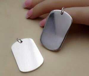 yzuXbg@ANZT?@uNVo[hbO^Oy_g9999 sterling blank silver dog tag pendant engravable charms diy gift 40x25mm
