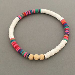 �y���������z�u���X���b�g�@�A�N�Z�T��?�@�S�[���h�r�j�[���r�[�Y�u���X���b�g���[�Y�S�[���h�V���o�[three wishes rainbow and white vinyl beaded bracelet in gold, rose gold, silver