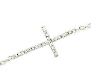 yzuXbg@ANZT?@X^[OVo[NXuXbgzCguXbgC`sterling silver cross bracelet 925 white cz bracelet adjustable 7 8 inch