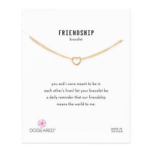 �y���������z�u���X���b�g�@�A�N�Z�T��?�@�I�[�v���n�[�g�`�F�[���S�[���h���[�u���X���b�gdogeared friendship small open heart chain gold dipped boxed bracelet