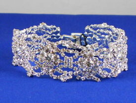 【送料無料】ブレスレット　アクセサリ—　シルバークリスタルポイントフレックスクリアブレスレットcezanne dillards silver clear crystal weave points flex bracelet 37055brcrysd