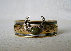 yzuXbg@ANZT?@JtuXbgcrescent moon unakite cuff bracelet, wiccan pagan wicca witch witchcraft goddess