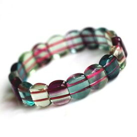 【送料無料】ブレスレット　アクセサリ—　ビーズブレスレット×natural colorful fluorite crystal rectangle beads bracelet aaa 13*10mm
