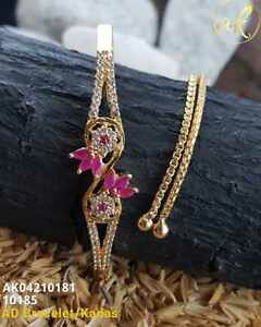 �y���������z�u���X���b�g�@�A�N�Z�T��?�@�C�G���[�S�[���h���b�L�u���X���b�ghigh quality ad stone yellow gold plated wedding bracelet dm03351