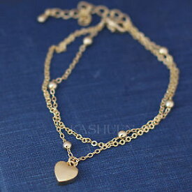 【送料無料】ブレスレット　アクセサリ—　ゴールドチェーンブレスレットバレンタインdainty tiny love heart mothers day gold tn 2 chain bracelet valentines jewelry